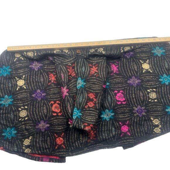 Pyramid Collection Hooded Cape Size OS MSY Black Multi Boho Embroidered Ethnic - Picture 7 of 8